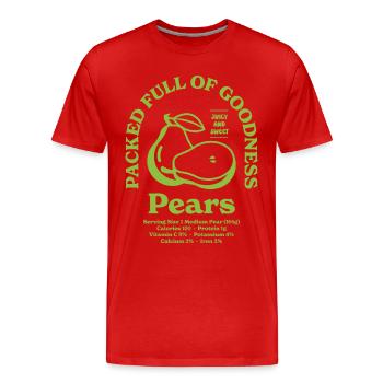 Birnen Ernährung - Männer Premium Bio T-Shirt - Rot - Vorne - Damien (186cm)