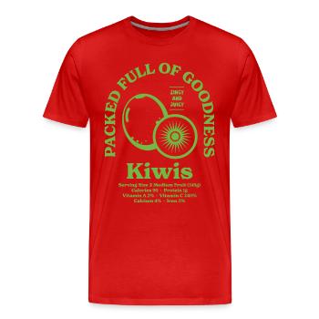 Kiwi Ernährung - Männer Premium Bio T-Shirt - Rot - Vorne - Damien (186cm)
