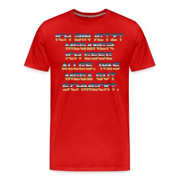 ICH ESSE ALLE - Männer Premium Bio T-Shirt - Rot - Vorne - Damien (186cm)