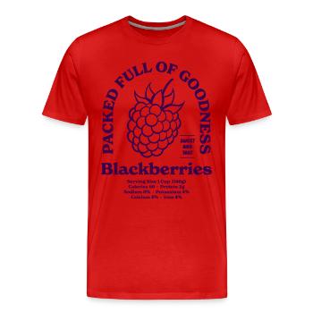 Brombeeren Nährstoffe - Männer Premium Bio T-Shirt - Rot - Vorne - Damien (186cm)