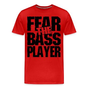Fear the bass player - Männer Premium Bio T-Shirt - Rot - Vorne - Damien (186cm)