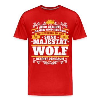 Sa Majesté Loup - T-shirt bio Premium Homme - rouge - Devant - Damien (186cm)