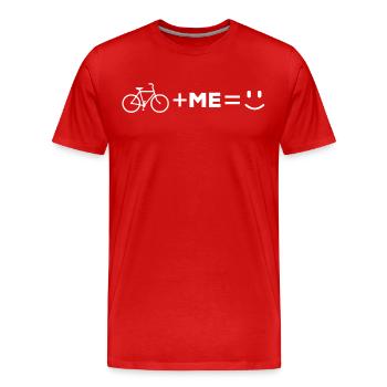 Équation de vélo I plus vélo égal heureux - T-shirt bio Premium Homme - rouge - Devant - Damien (186cm)