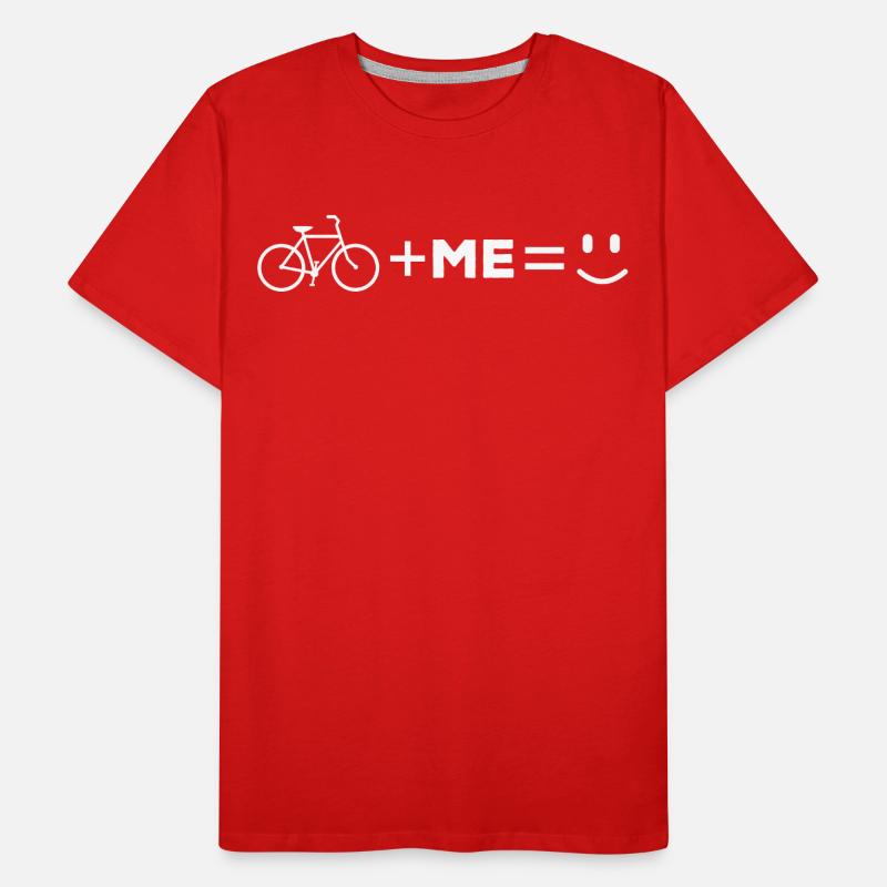 Équation de vélo I plus vélo égal heureux T-shirt bio Premium Homme