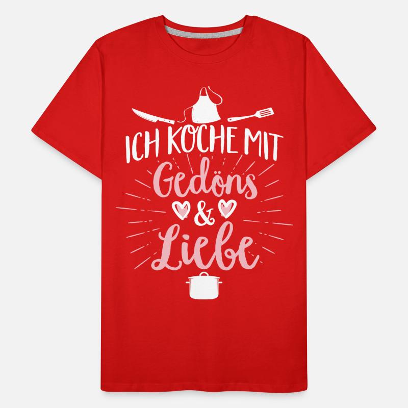 Kochen mit Gedöns und Liebe schwarz Männer Premium Bio T-Shirt