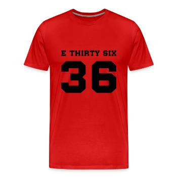 E36 E THIRTY SIX Black - Men's Premium Organic T-Shirt - red - Front - Damien (186cm)