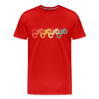Traktor vintage Trekker Tshirt retro Geschenk - Männer Premium Bio T-Shirt - Rot - Vorne - Damien (186cm)