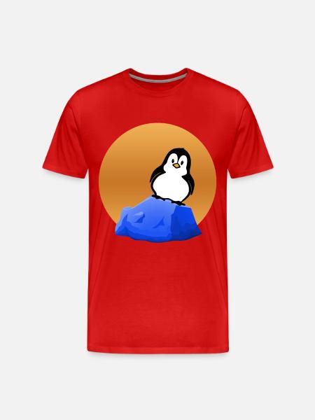 Penguin on the - Penguin on the - Men's Premium Organic T-Shirt - red