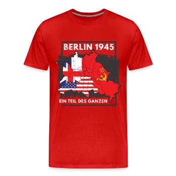 Berlin 1945 Teilung Zone - Männer Premium Bio T-Shirt - Rot - Vorne - Damien (186cm)