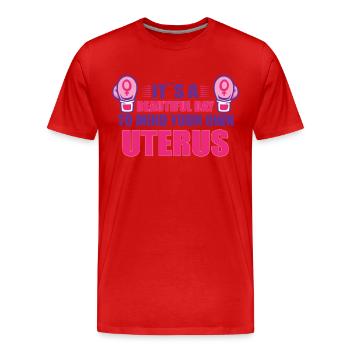 Féminisme Pouvoir des femmes Pro-choix Pro Avortement - T-shirt bio Premium Homme - rouge - Devant - Damien (186cm)