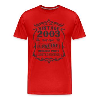 Born in 2003 Vintage Birthday Gift - Men's Premium Organic T-Shirt - red - Front - Damien (186cm)