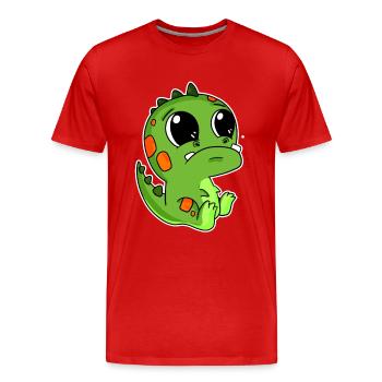 Dino Motiv Dinosaurier Baby Kleinkind - Männer Premium Bio T-Shirt - Rot - Vorne - Damien (186cm)