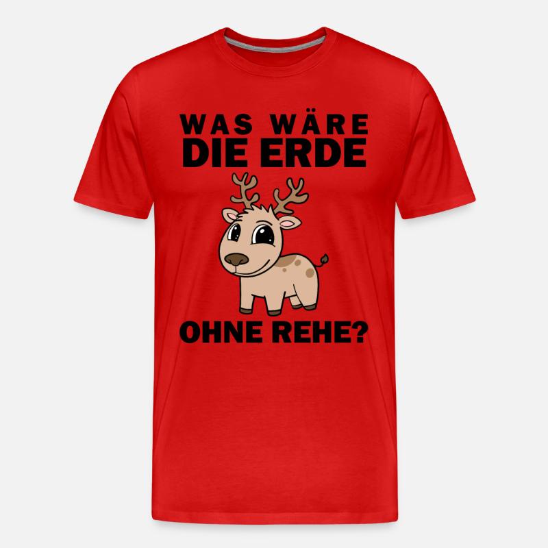 Reh Spruch Sprüche - Männer Premium Bio T-Shirt - Rot