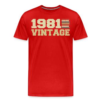 1981 Geburtstagsgeschenk 1981 Jahrgang 1981 Geschenk - Männer Premium Bio T-Shirt - Rot - Vorne - Damien (186cm)