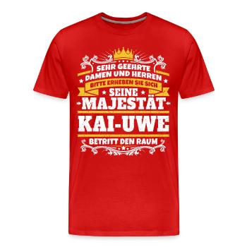 Seine Majestät Kai-Uwe - Männer Premium Bio T-Shirt - Rot - Vorne - Damien (186cm)