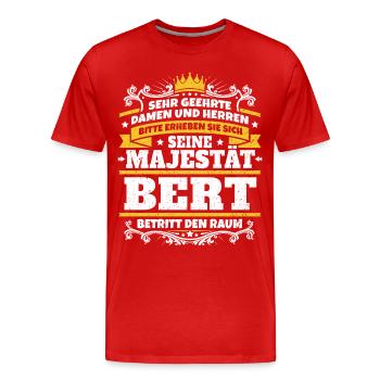 His Majesty Bert - Men's Premium Organic T-Shirt - red - Front - Damien (186cm)