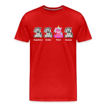 Paint Horse Unicorn Shirt - Men's Premium Organic T-Shirt - red - Front - Damien (186cm)