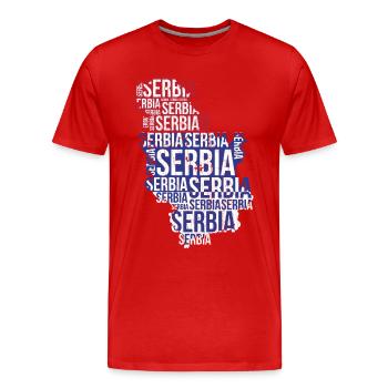 Serbie Serbie Serbie  - T-shirt bio Premium Homme - rouge - Devant - Damien (186cm)