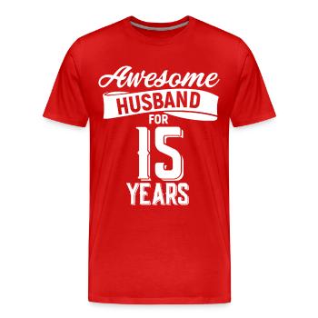 15. Hochzeitstag - Männer Premium Bio T-Shirt - Rot - Vorne - Damien (186cm)