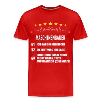 MASCHINENBAUER (2) - Männer Premium Bio T-Shirt - Rot - Vorne - Damien (186cm)