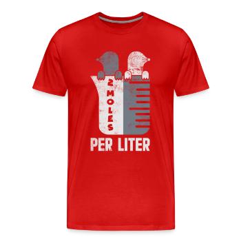 Deux moles par litre cadeau de chimie mole - T-shirt bio Premium Homme - rouge - Devant - Damien (186cm)
