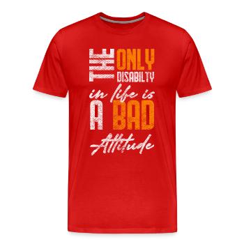 Fauteuil roulant Rolli Proverbes Humor Rollin - T-shirt bio Premium Homme - rouge - Devant - Damien (186cm)