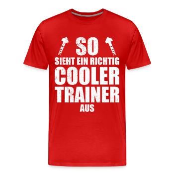 Trainer, trainerin, mannschaft, erste mannschaft, - Männer Premium Bio T-Shirt - Rot - Vorne - Damien (186cm)