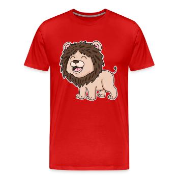 Bébé Lion - T-shirt bio Premium Homme - rouge - Devant - Damien (186cm)