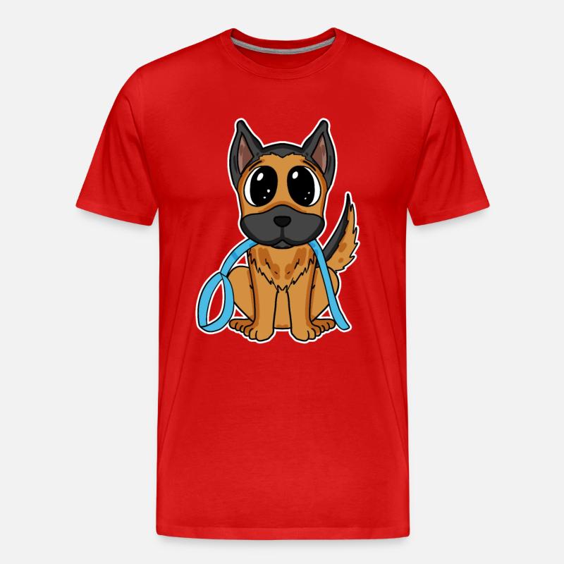 Deutscher Schäferhund - Männer Premium Bio T-Shirt - Rot