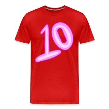 10 - Men's Premium Organic T-Shirt - red - Front - Damien (186cm)