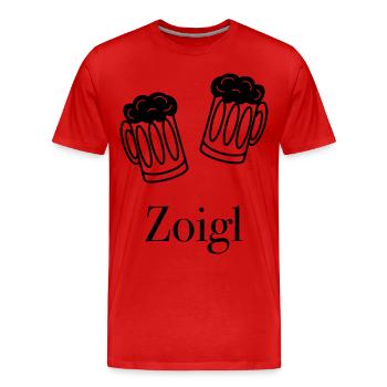 Zoigl Bier Oberpfalz Brauerei - Männer Premium Bio T-Shirt - Rot - Vorne - Damien (186cm)