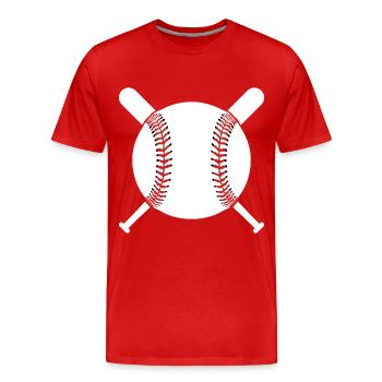 BASEBALL BASEBALLSPIELER - Männer Premium Bio T-Shirt - Rot - Vorne - Damien (186cm)