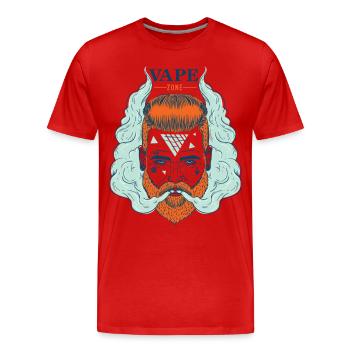 Vaper rauchender bärtiger Hipster - Männer Premium Bio T-Shirt - Rot - Vorne - Damien (186cm)