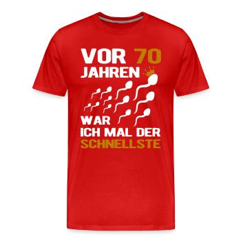 70. Geburtstag Mann 70 Jahre Geschenk - Männer Premium Bio T-Shirt - Rot - Vorne - Damien (186cm)
