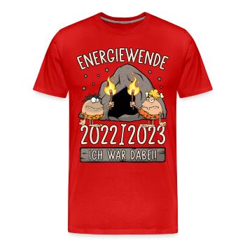 Steinzeit Energiewende 2022/2023 - Ich war dabei! - Männer Premium Bio T-Shirt - Rot - Vorne - Damien (186cm)