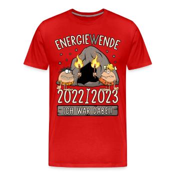 Energiewende 2022/2023 Ich war dabei Stromausfall - Männer Premium Bio T-Shirt - Rot - Vorne - Damien (186cm)