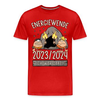 Energiewende 2023/2024 - Ich war dabei - Männer Premium Bio T-Shirt - Rot - Vorne - Damien (186cm)