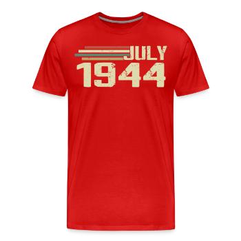 Geburtstag Juli 1944 Jahr 1944 Juli Jahrgang 1944 - Männer Premium Bio T-Shirt - Rot - Vorne - Damien (186cm)