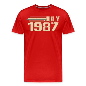 Birthday July 1987 Year 1987 July Vintage 1987 - Men's Premium Organic T-Shirt - red - Front - Damien (186cm)