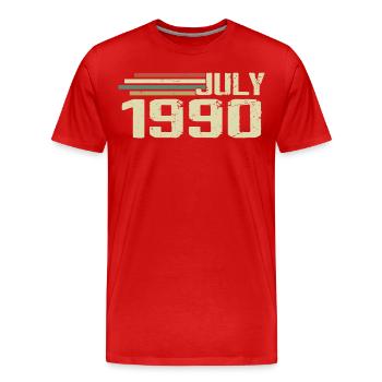 Geburtstag Juli 1990 Jahr 1990 Juli Jahrgang 1990 - Männer Premium Bio T-Shirt - Rot - Vorne - Damien (186cm)