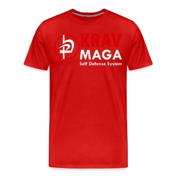 Krav Maga Autodéfense Sport de combat Arts martiaux - T-shirt bio Premium Homme - rouge - Devant - Damien (186cm)