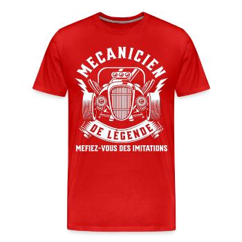 Mécanicien de légende cadeau mécanique homme - T-shirt bio Premium Homme - rouge - Devant - Damien (186cm)