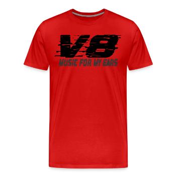 V8 (en anglais seulement) - T-shirt bio Premium Homme - rouge - Devant - Damien (186cm)