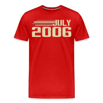 Birthday July 2006 Year 2006 July Year 2006 - Men's Premium Organic T-Shirt - red - Front - Damien (186cm)