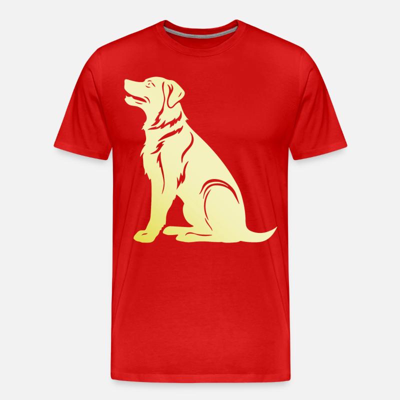 Samojede Hund Silhouette - Männer Premium Bio T-Shirt - Rot