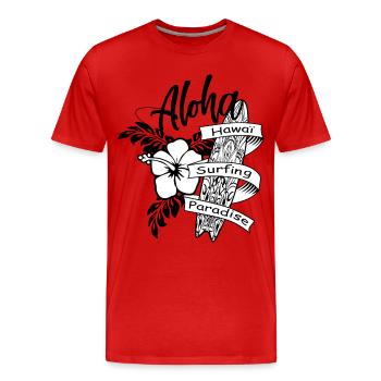 aloha - T-shirt bio Premium Homme - rouge - Devant - Damien (186cm)