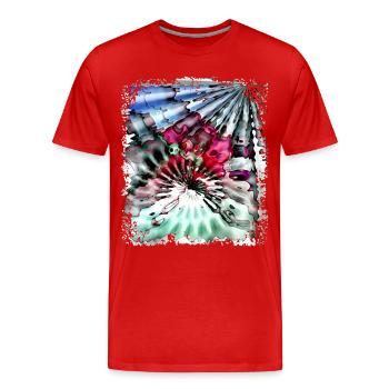 Puissance psychédélique - T-shirt bio Premium Homme - rouge - Devant - Damien (186cm)