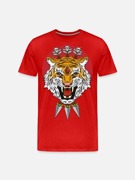 Tiger - Men's Premium Organic T-Shirt - red