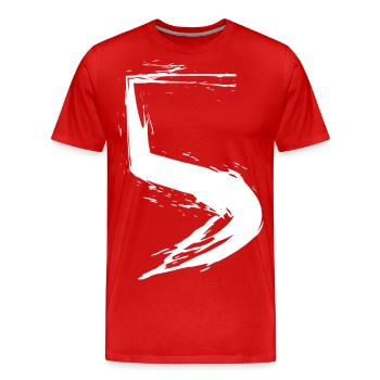 Lieblingszahl Nummer Zahl 5 Fünf Vektor Geschenk - Men's Premium Organic T-Shirt - red - Front - Damien (186cm)