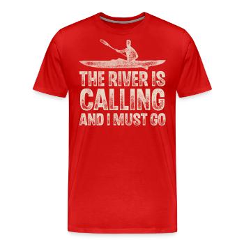 Kayak Kayaking Paddle Kayaker Kayaker - T-shirt bio Premium Homme - rouge - Devant - Damien (186cm)